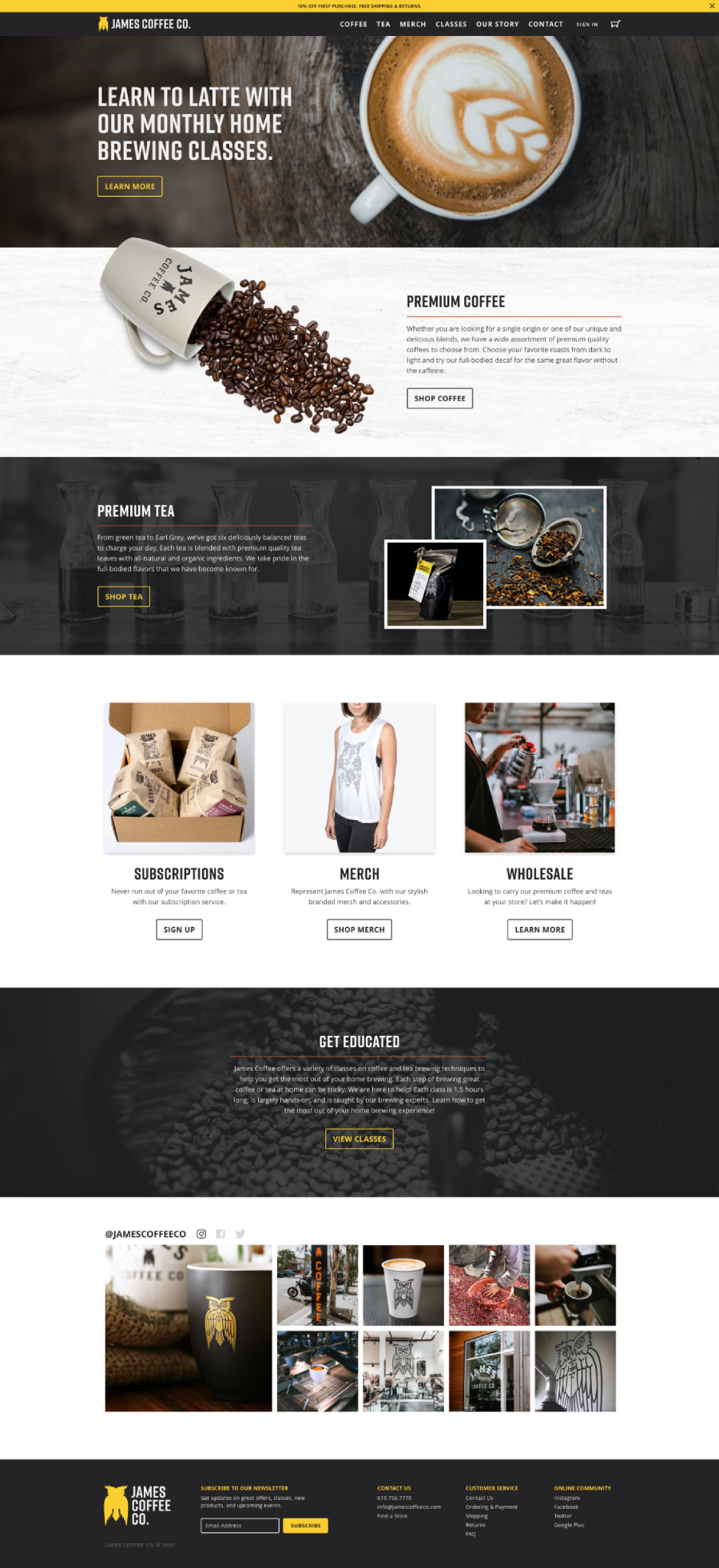 James Coffee Co. Product Page